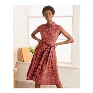 Boden Brown Red Polka Dot Dress - Althea